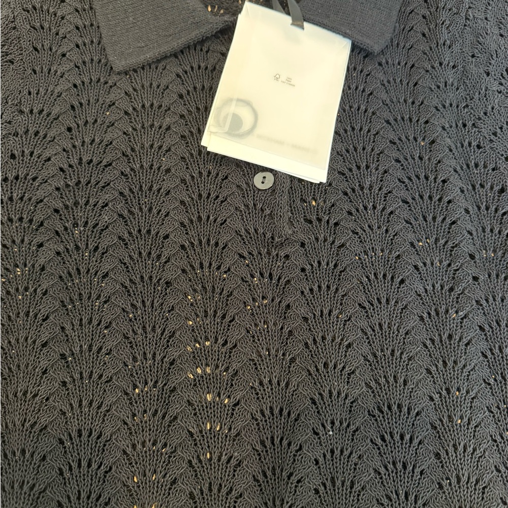 Victoria Beckham Mango Black Knit Polo Shirt - Picture 4 of 7